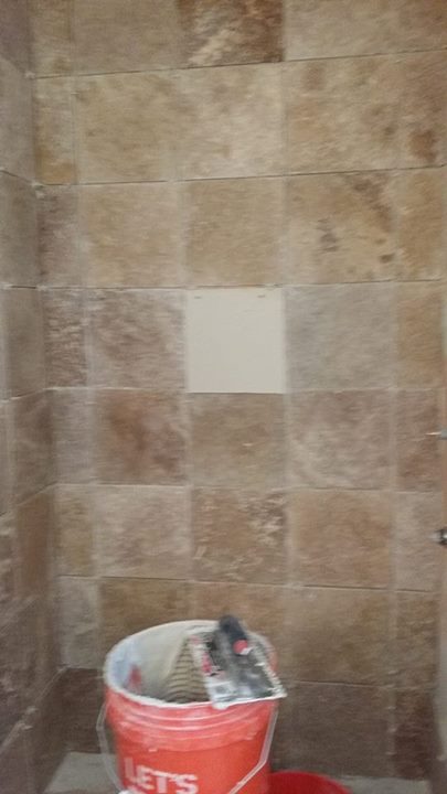 172 Progress pics of new tile shower job in Glen Allen 6-13-14